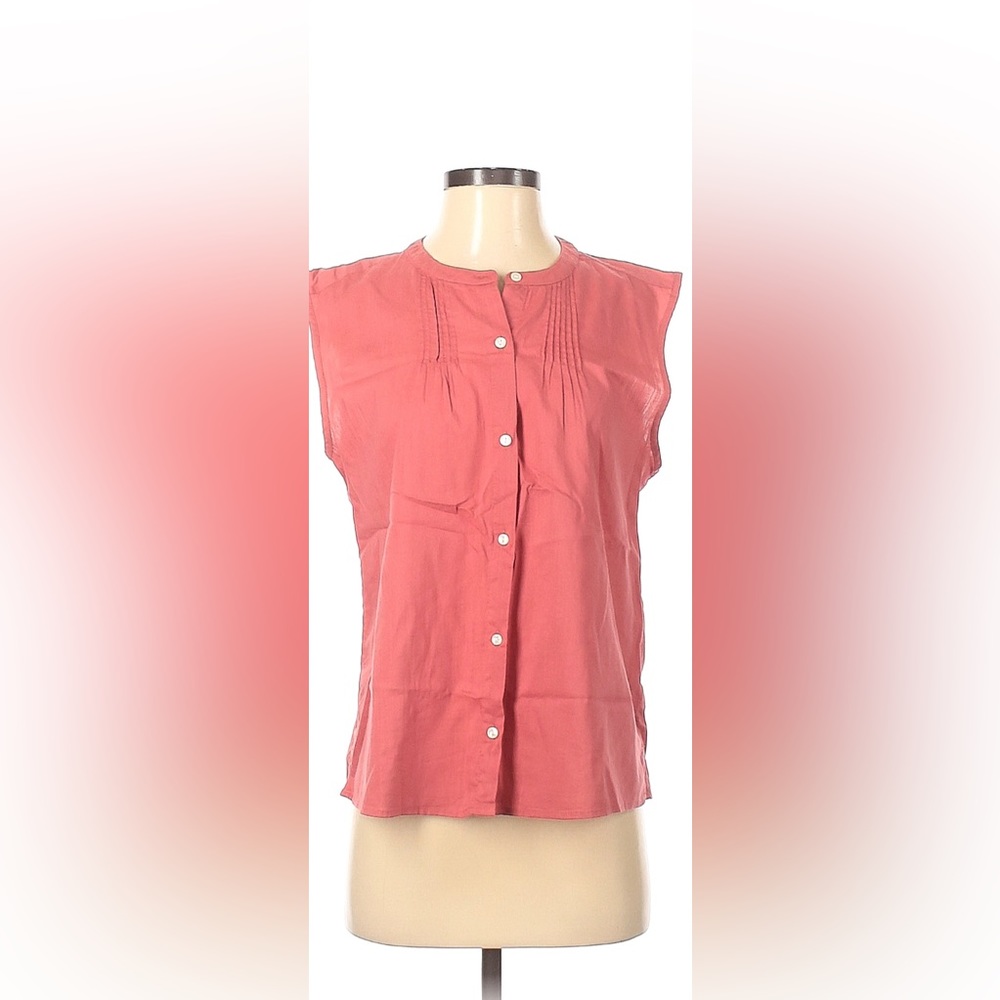 Sleeveless button down shirt M